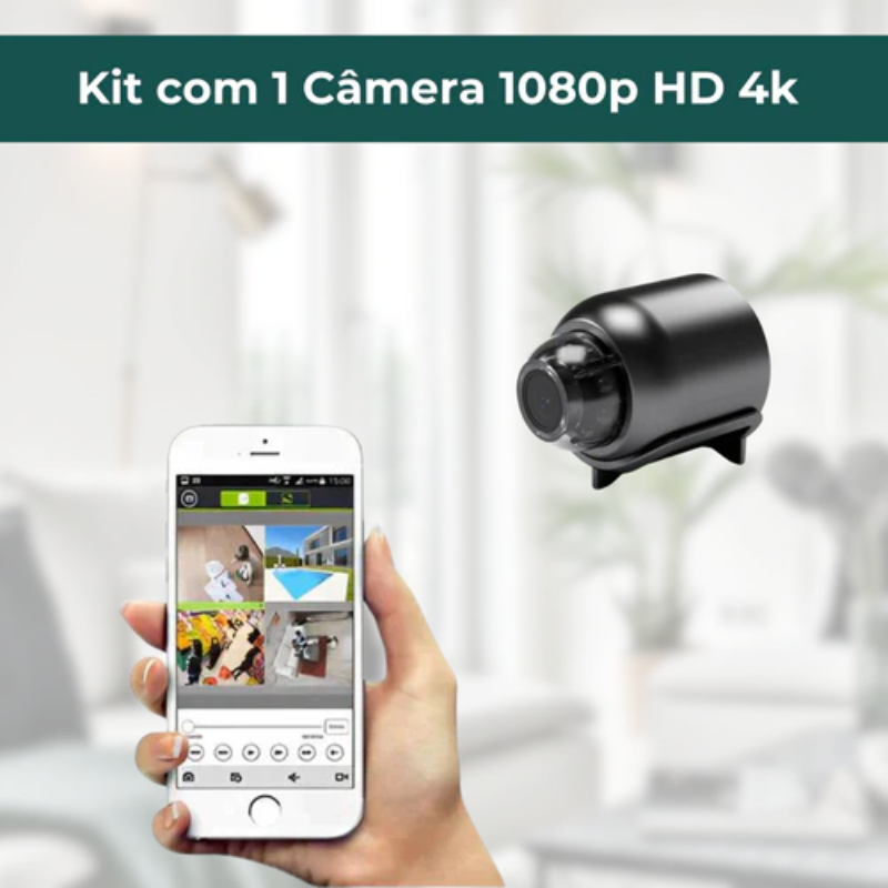 Mini Câmera WiFi 1080P HD Com Visão Noturna