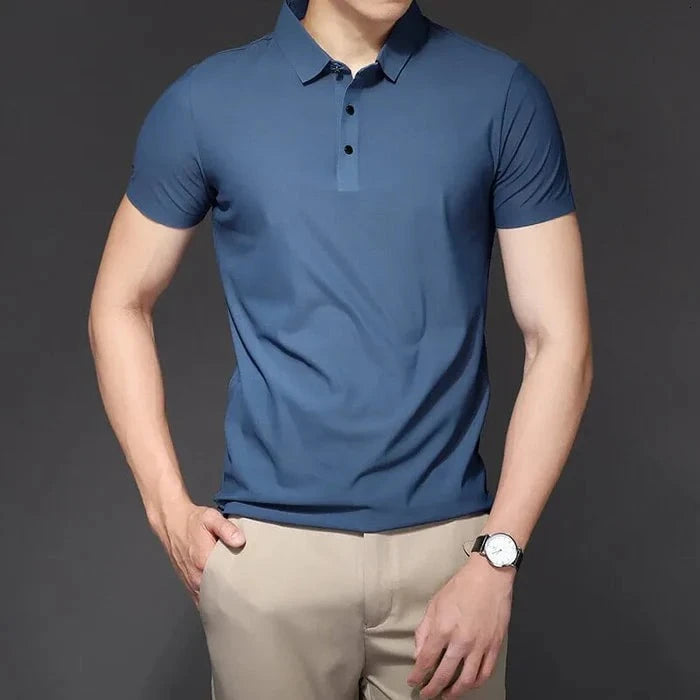 Camisa Polo Masculina Premium em Seda Gelo Geneva