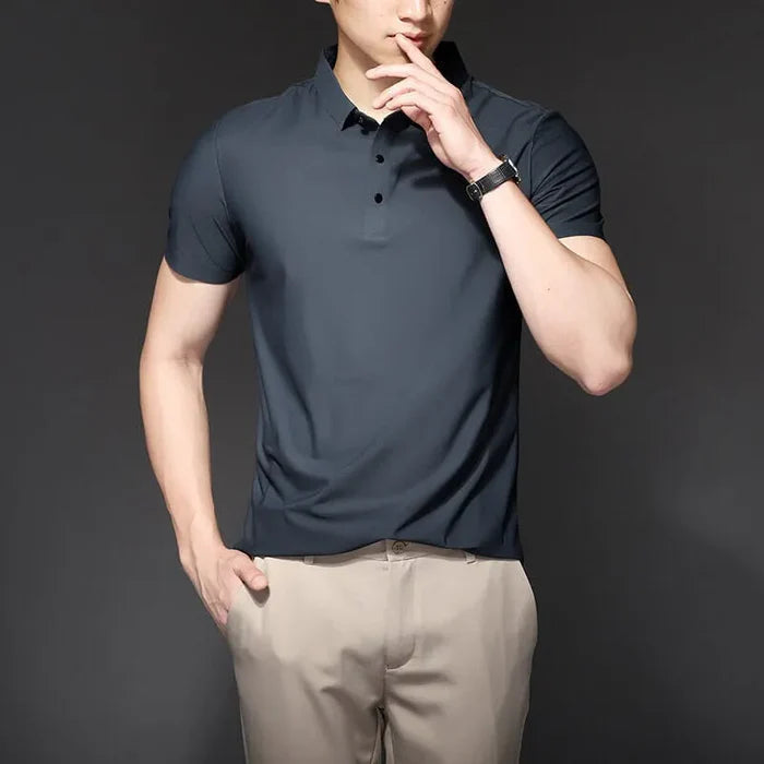 Camisa Polo Masculina Premium em Seda Gelo Geneva