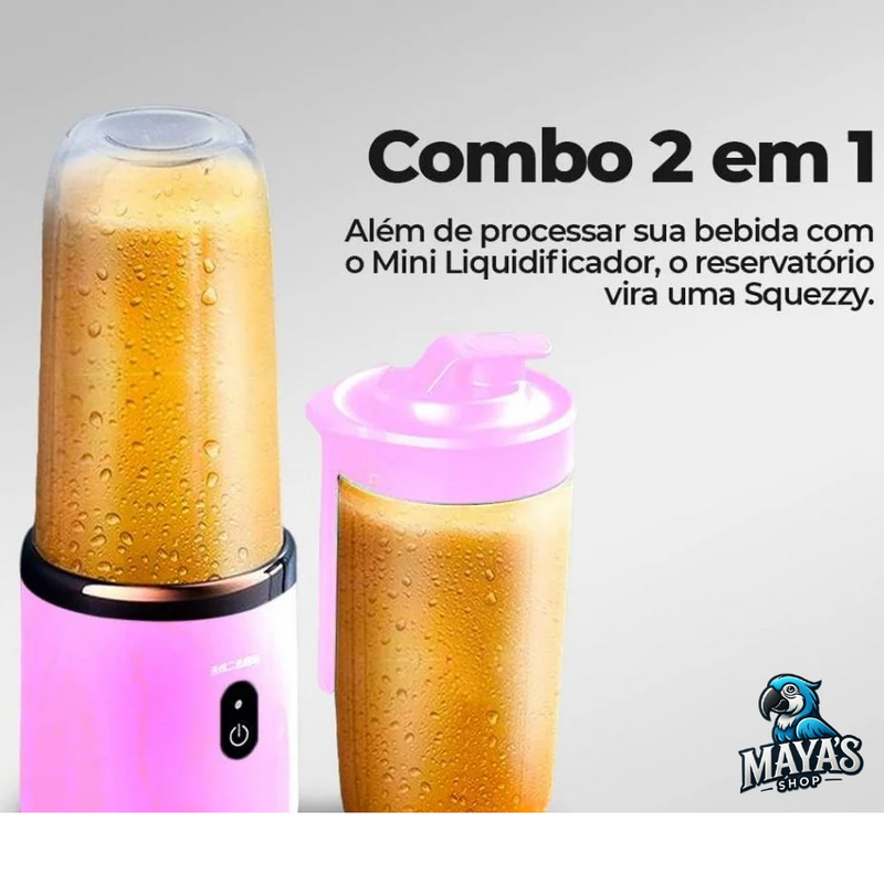 Mini Liquidificador Portátil Mixer com Coqueteleira