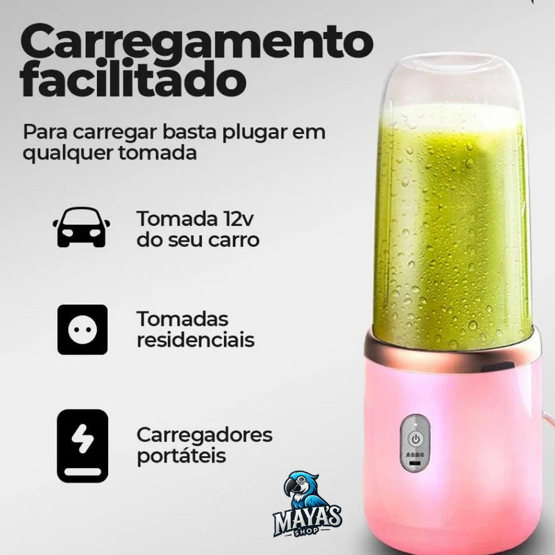 Mini Liquidificador Portátil Mixer com Coqueteleira