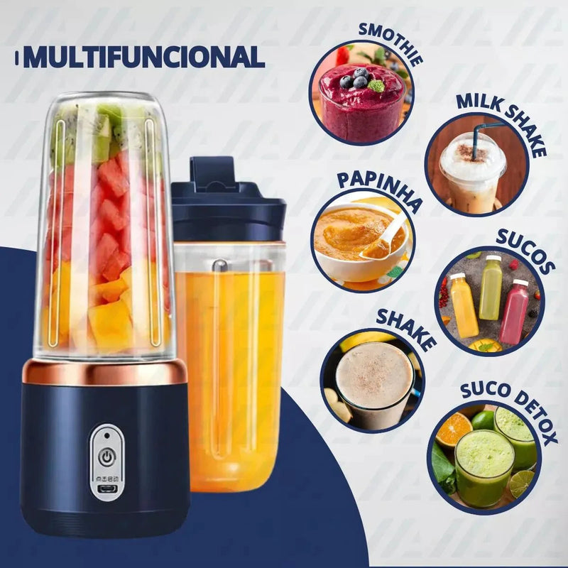 Mini Liquidificador Portátil Mixer com Coqueteleira